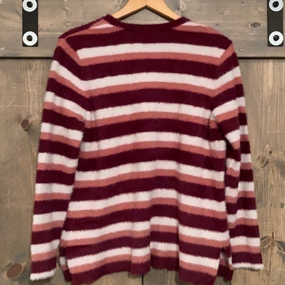 Peyton Primrose pink and white striped cardigan size medium - Picture 6 of 11